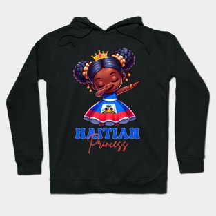 Melanin Haitian Princess Haiti Flag Black Girls Hoodie